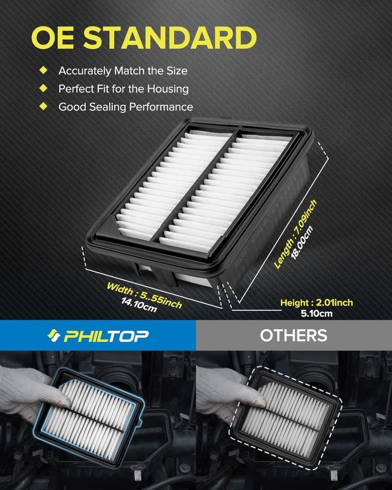 PHILTOP Engine Air Filter CA11399 1PC Replacement for Accord 2014-2015 2017-2023 (Hybrid Only), CR-V 2020-2022(Hybrid Only) - L4 2.0L, FULL HYBRID EV-GAS (FHEV), Pack of 1 - Image 2